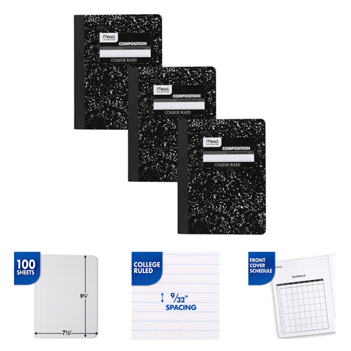 Composition notebook pack - 3,